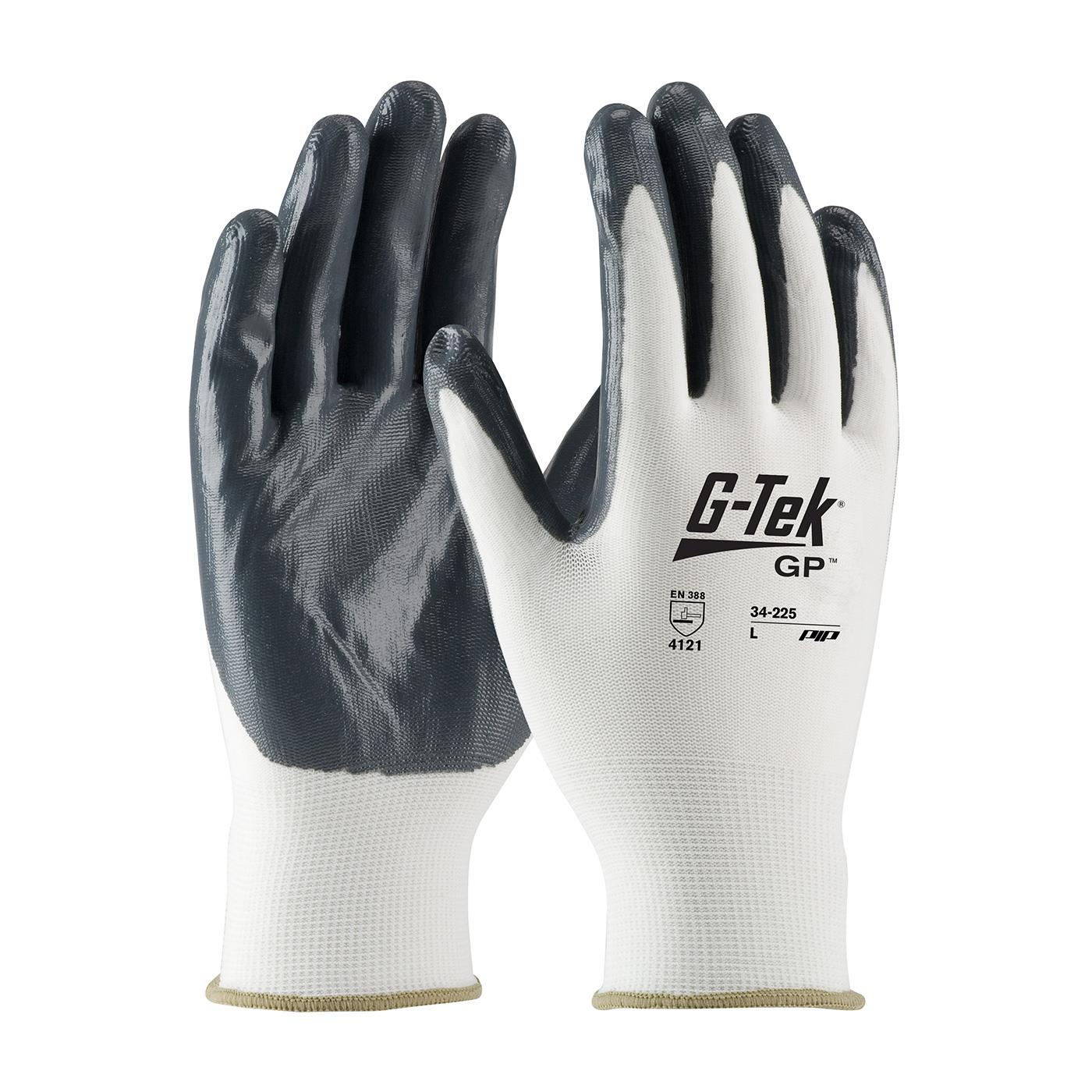 G-TEK NPG GRAY NITRILE PALM COATED NYLON - Tagged Gloves